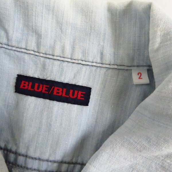 実際に弊社で買取させて頂いたBLUE BLUE/ブルーブルー INDIGO DYE チェック柄 等 長袖/半袖 シャツ 2/4点セットの画像 2枚目