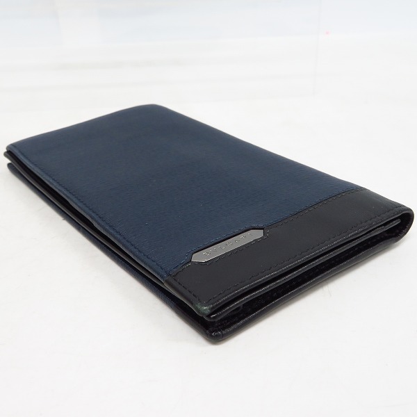 実際に弊社で買取させて頂いたBVLGARI/ブルガリ　二つ折り 長財布/ウォレット ネイビー×ブラックの画像 2枚目