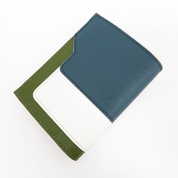 実際に弊社で買取させて頂いたMARNI/マルニ VANITOSI レザー 3トーン 2つ折り財布/ウォレットの画像 1枚目
