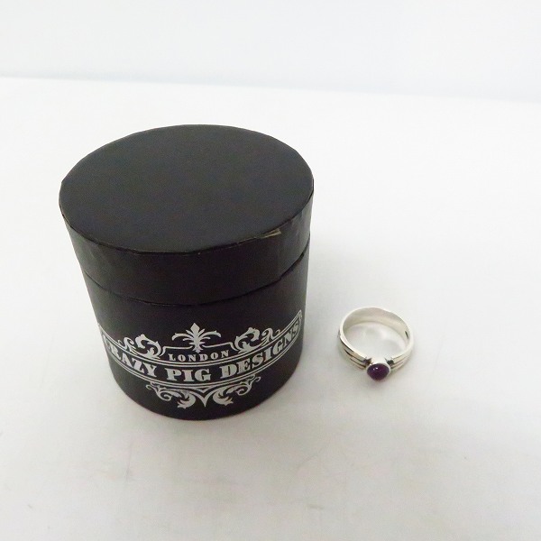 実際に弊社で買取させて頂いたCRAZY PIG DESIGNS/クレイジーピッグ 6MM WINGS RING アメジスト/20.5号の画像 8枚目