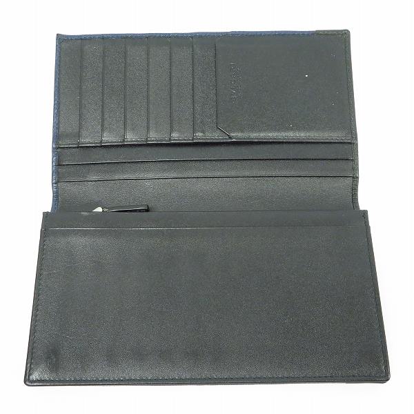 実際に弊社で買取させて頂いたBVLGARI/ブルガリ　二つ折り 長財布/ウォレット ネイビー×ブラックの画像 4枚目