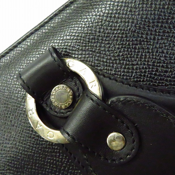 実際に弊社で買取させて頂いたBVLGARI/ブルガリ レザー/ハンドバッグ ブラックの画像 5枚目