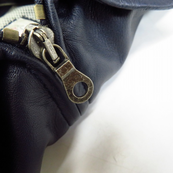 実際に弊社で買取させて頂いたARMANI JEANS/アルマーニジーンズ ジップアップ レザー ジャケット/ブラック/38の画像 7枚目