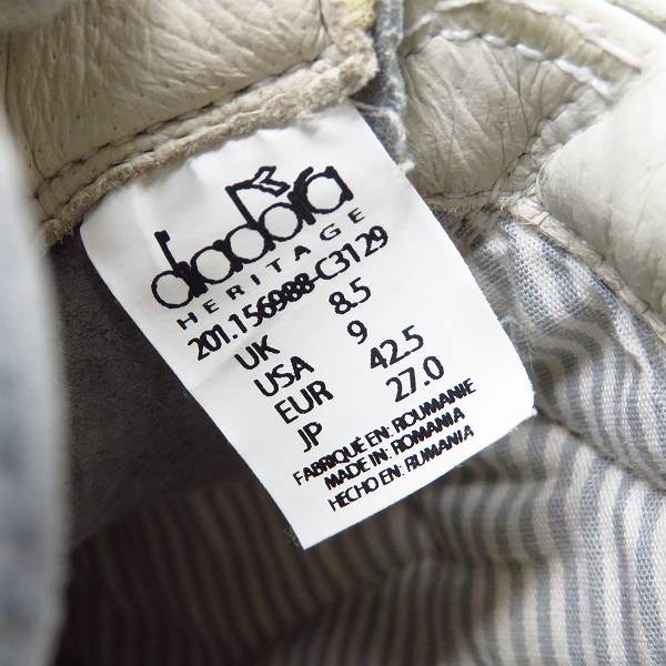 実際に弊社で買取させて頂いたDIADORA/ディアドラ HERITAGE/ヘリテージ EQUIPE STONE WASH 12 スニーカー C3129/27の画像 5枚目