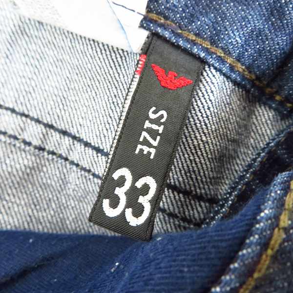 実際に弊社で買取させて頂いたEMPORIO ARMANI/エンポリオアルマーニ Jude:Sexy Fit エンブレムメタル付 デニムパンツ/ジーンズ Size：33の画像 4枚目