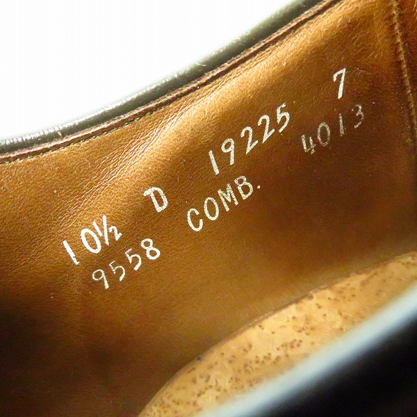 実際に弊社で買取させて頂いたAllen Edmonds/アレンエドモンズ leeds プレーントゥー レザーシューズ 9558 19225/10.5 シューツリー付の画像 5枚目