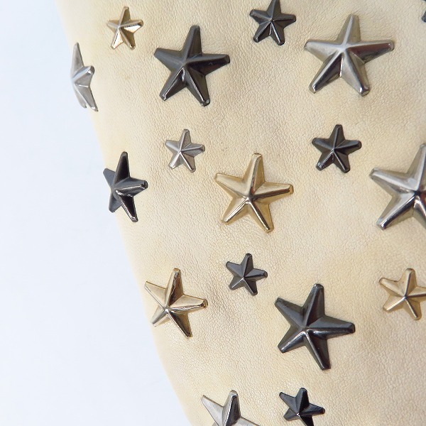 実際に弊社で買取させて頂いたJIMMY CHOO/ジミーチュウ レザー スタースタッズ ミニ トートバッグ/ハンドバッグの画像 5枚目