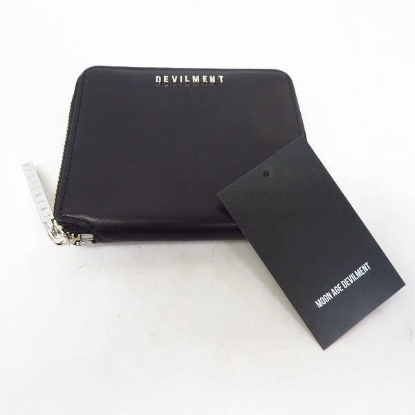 実際に弊社で買取させて頂いたMoonage Devilment/ムーンエイジデビルメント MaD ラウンドファスナー スモールウォレット ブラック/mac-0331の画像 6枚目