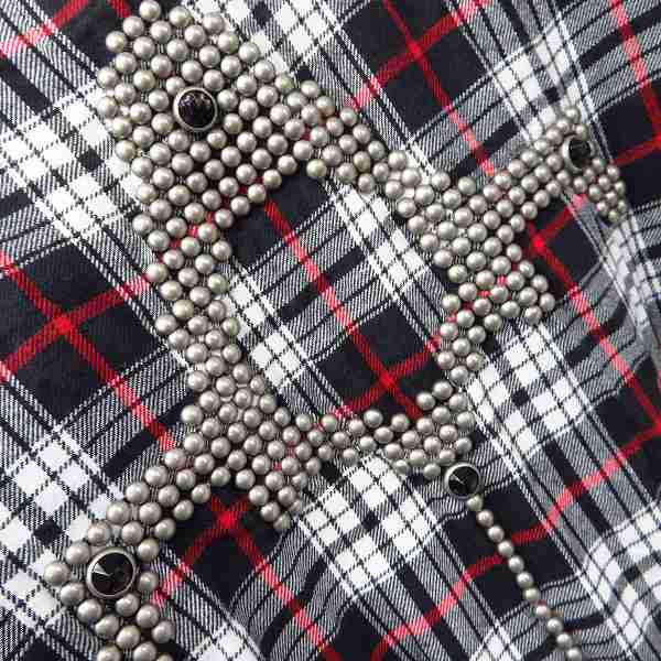 実際に弊社で買取させて頂いたBACKBONE/バックボーン×HTC スタッズロングシャツ ベルト付き/Sの画像 3枚目