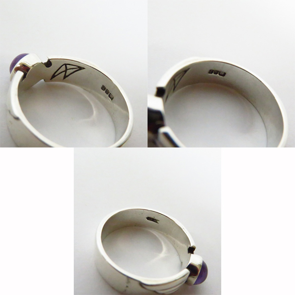 実際に弊社で買取させて頂いたCRAZY PIG DESIGNS/クレイジーピッグ 6MM WINGS RING アメジスト/20.5号の画像 6枚目