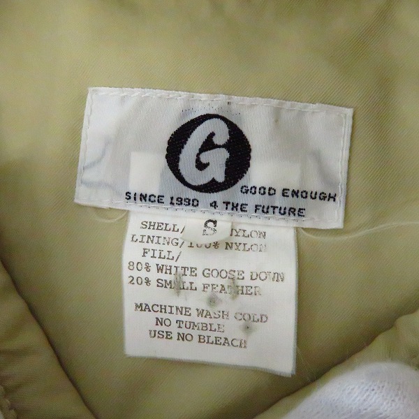 実際に弊社で買取させて頂いたGOODENOUGH/グッドイナフ ナイロン/ダウンジャケット Size：Sの画像 2枚目