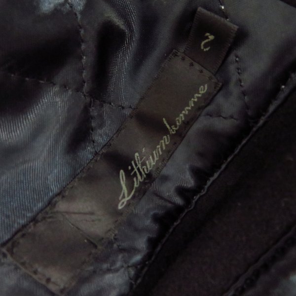 実際に弊社で買取させて頂いたLITHIUM HOMME/リチウムオム thinsulate/シンサレート 高密度ヘビーメルトン Pコート LH20-0601 Size：2の画像 2枚目