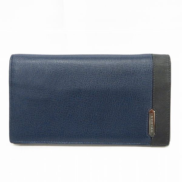 実際に弊社で買取させて頂いたBVLGARI/ブルガリ　二つ折り 長財布/ウォレット ネイビー×ブラック