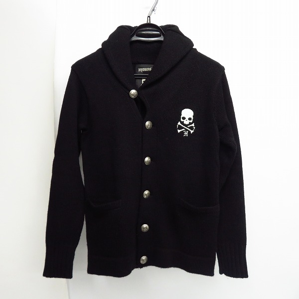 実際に弊社で買取させて頂いた【JPタグ】HYDROGEN/ハイドロゲン スカル刺繍 ウールカーディガン Size：S