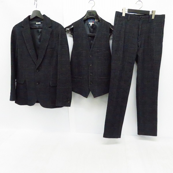 実際に弊社で買取させて頂いたBLUE BLUE/ブルーブルー ARIGATO 千鳥格子柄 ジャケット/ベスト/スラックス 3点セット/2/3