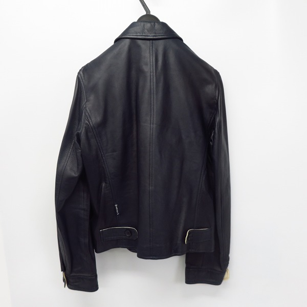 実際に弊社で買取させて頂いたARMANI JEANS/アルマーニジーンズ ジップアップ レザー ジャケット/ブラック/38の画像 1枚目