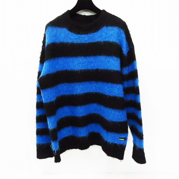 NEIGHBORHOOD ネイバーフッド ボーダーニット チャレンジャー ネイバーフッド NEIGHBORHOOD ボーダー柄モヘア風フードニット 黒白