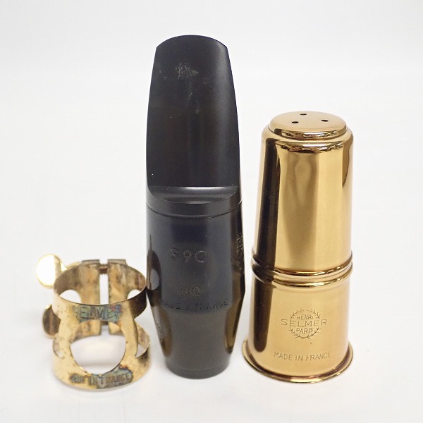 実際に弊社で買取させて頂いたSELMER/セルマー アルトサックス用 S90 180 マウスピース リガチャー/キャップ付き