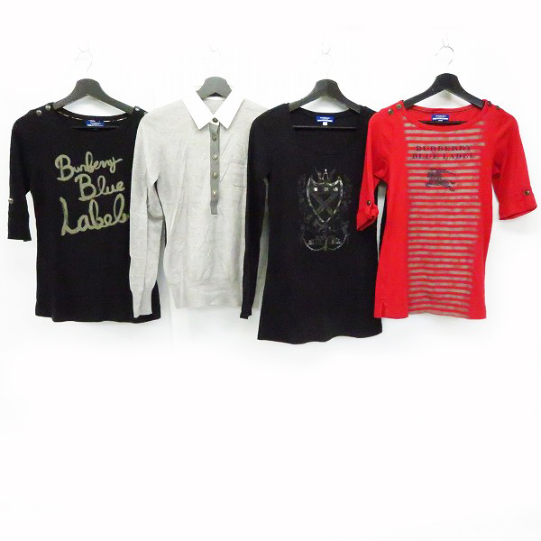 実際に弊社で買取させて頂いたBURBERRY BLUE LABEL/バーバリーブルーレーベル ジップアップパーカー/ロゴプリント ボーダー柄等 シャツ/38 8点セットの画像 2枚目