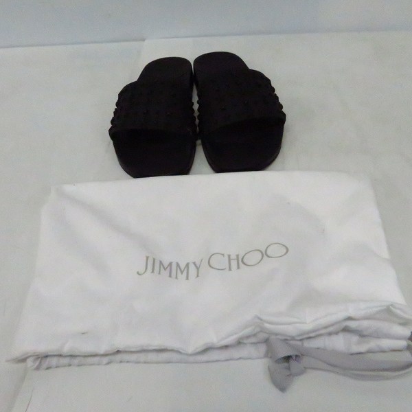 実際に弊社で買取させて頂いたJIMMY CHOO/ジミーチュウ スターエンボス シャワーサンダル ブラック/41の画像 6枚目