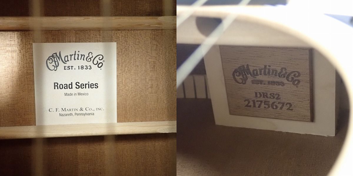 実際に弊社で買取させて頂いた★Martin/マーティン ROAD SERIES DRS2 エレアコ/アコースティックギター ハードケース付きの画像 4枚目