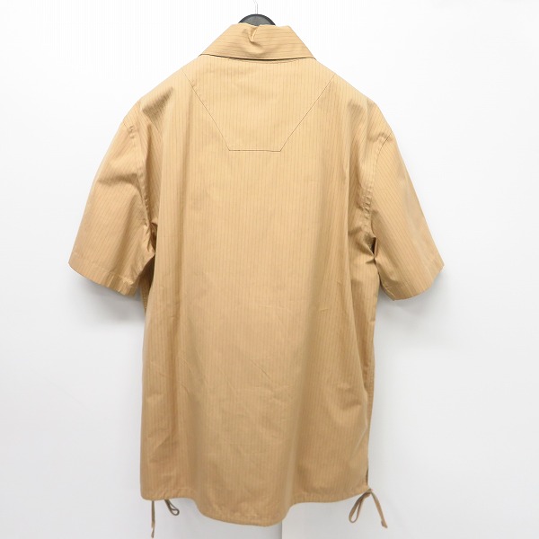 実際に弊社で買取させて頂いたHELMUT LANG/ヘルムートラング ストライプ 半袖ボタンシャツ/Lの画像 1枚目