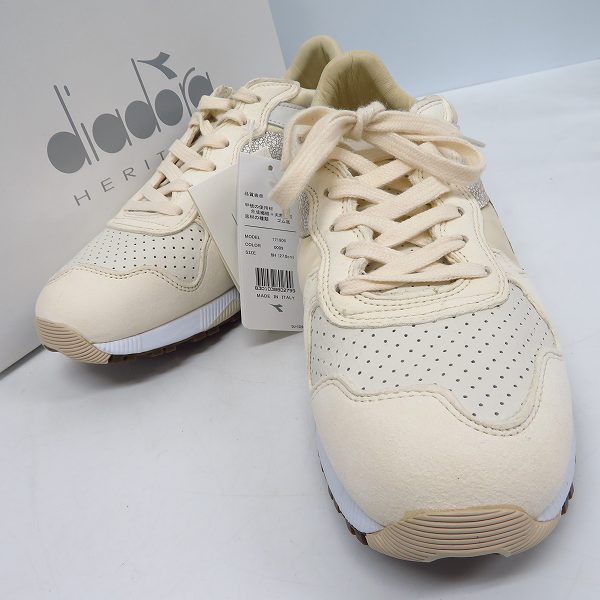 実際に弊社で買取させて頂いた【未使用】DIADORA/ディアドラ HERITAGE/ヘリテージ TRIDENT 90 ITA WHITE PACK スニーカー20009/27