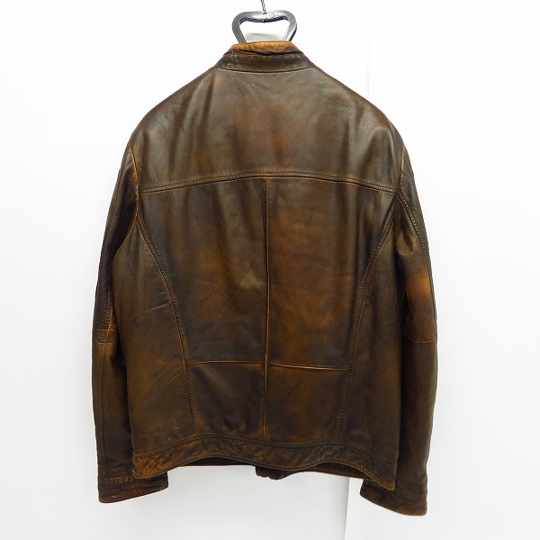 実際に弊社で買取させて頂いたHUGO BOSS/ヒューゴボス ラムレザー ライダースジャケット/40Rの画像 1枚目