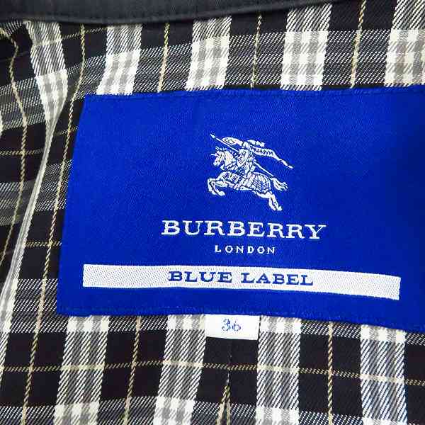 実際に弊社で買取させて頂いたBURBERRY BLUE LABEL/バーバリーブルーレーベル トレンチコート 裏地チェック/E1A19-220-09/36 の画像 2枚目