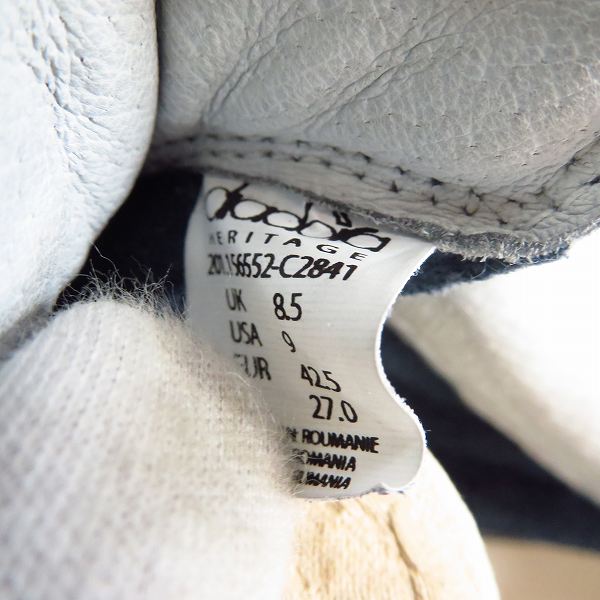 実際に弊社で買取させて頂いた【未使用】DIADORA/ディアドラ HERITAGE/ヘリテージ EQUIPE S. SW スニーカー C2841/27の画像 5枚目