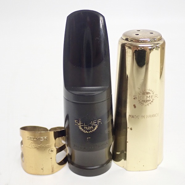 実際に弊社で買取させて頂いたSELMER/セルマー  アルトサックス用 スーパー セッション E マウスピース リガチャー/キャップ付き
