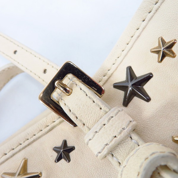実際に弊社で買取させて頂いたJIMMY CHOO/ジミーチュウ レザー スタースタッズ ミニ トートバッグ/ハンドバッグの画像 7枚目