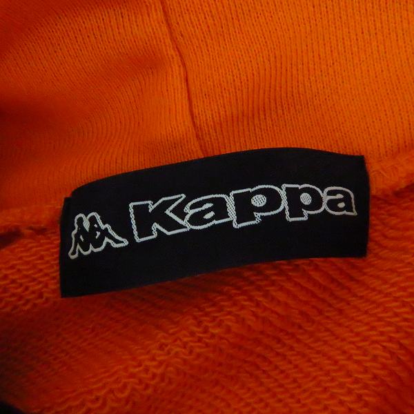実際に弊社で買取させて頂いたKAPPA/カッパ 袖ロゴテープデザイン プルオーバーパーカー オレンジ系/Fの画像 2枚目