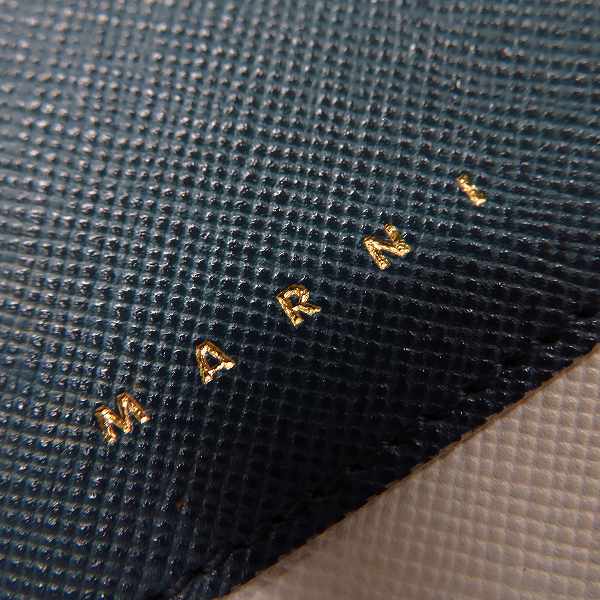 実際に弊社で買取させて頂いたMARNI/マルニ VANITOSI レザー 3トーン 2つ折り財布/ウォレットの画像 6枚目
