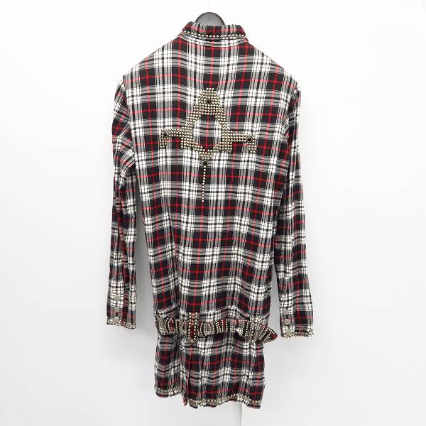 実際に弊社で買取させて頂いたBACKBONE/バックボーン×HTC スタッズロングシャツ ベルト付き/Sの画像 1枚目