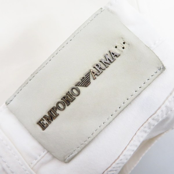実際に弊社で買取させて頂いたEMPORIO ARMANI/エンポリオアルマーニ Sean:Basic Fit ストレッチ コットンパンツ ホワイト Size：34の画像 3枚目