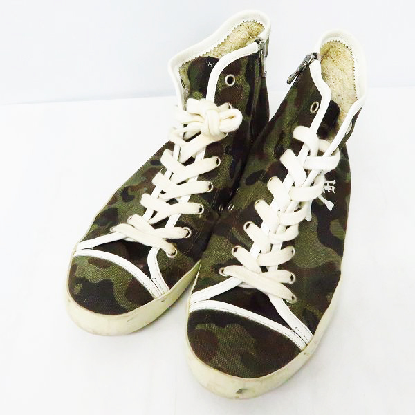 実際に弊社で買取させて頂いたHYDROGEN/ハイドロゲン 迷彩柄/カモフラ スカルプリント サイドジップ スニーカー Size：42