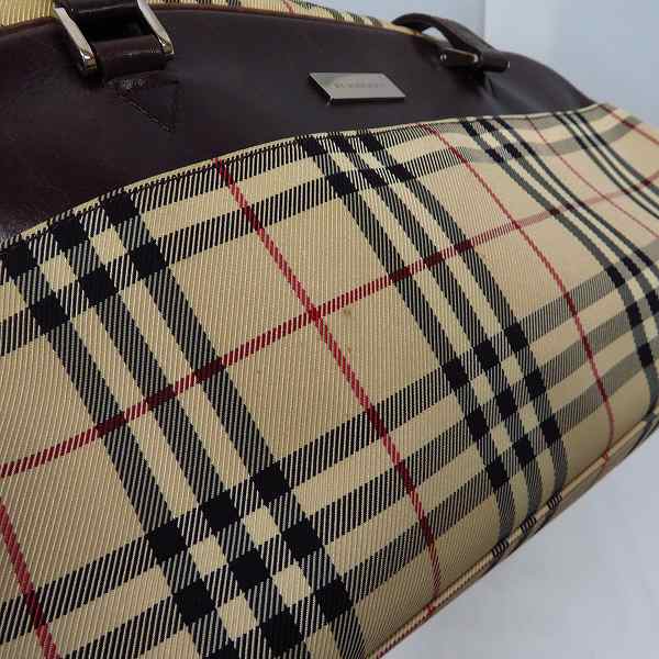 実際に弊社で買取させて頂いたBURBERRY/バーバリー チェック柄 レザー切替 ハンドバッグの画像 5枚目