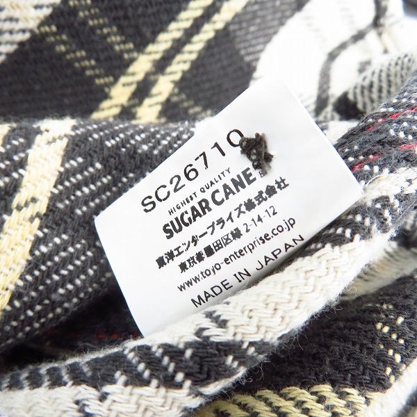 実際に弊社で買取させて頂いたSUGAR CANE/シュガーケーン チェック柄 長袖 ネルシャツ SC26710/Sの画像 4枚目