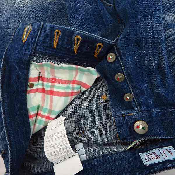 実際に弊社で買取させて頂いたARMANI JEANS/アルマーニジーンズ ボタンフライ ダメージ加工 デニムパンツ/34の画像 4枚目