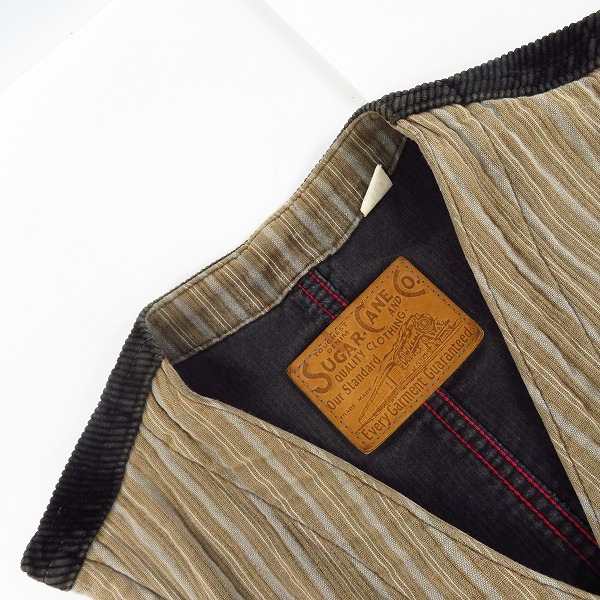 実際に弊社で買取させて頂いたSUGAR CANE/シュガーケーン ピケ・ストライプ・ワークベスト SC12046/36の画像 5枚目