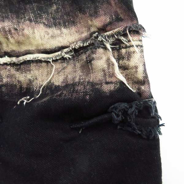 実際に弊社で買取させて頂いたIFSIXWASNINE/イフシックスワズナイン レースアップ/ダメージ加工 デニムパンツ ブラック LU-STRIPE/SBCM-009F/30の画像 6枚目