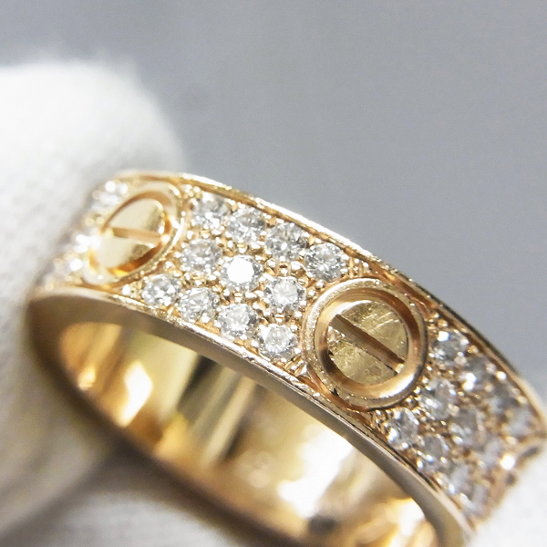 実際に弊社で買取させて頂いた【定価77万】Cartier/カルティエ 750PG ラブリング フルパヴェダイヤ  ピンクゴールド #57 約17号の画像 6枚目
