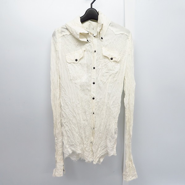実際に弊社で買取させて頂いたLGB/ルグランブルー/エルジービー シワ加工 長袖シャツ ホワイト SHIRT-G/M 91059/2