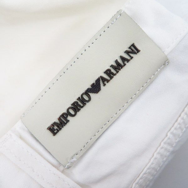 実際に弊社で買取させて頂いたEMPORIO ARMANI/エンポリオアルマーニ Regular Fit ストレッチ コットンパンツ ホワイト Size：34の画像 3枚目