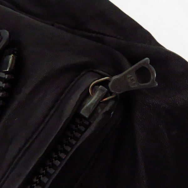 実際に弊社で買取させて頂いたBACK LASH/バックラッシュ ベルギーショルダー製品染め ダブルライダース 1295-05/Sの画像 7枚目