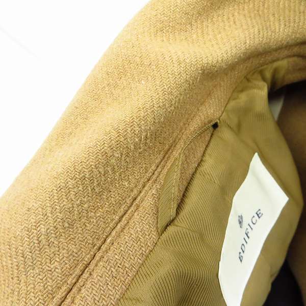 実際に弊社で買取させて頂いたEDIFICE/エディフィス メルトンウールコート ベージュ/48の画像 5枚目