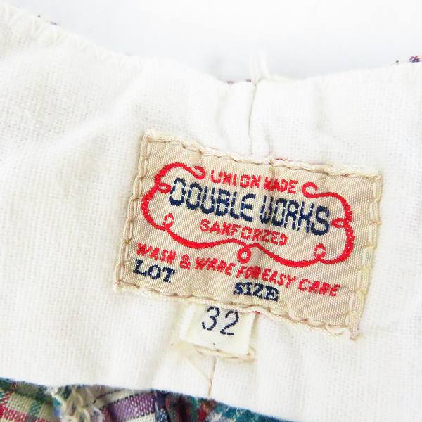 実際に弊社で買取させて頂いたDOUBLE WORKS/ダブルワークス WAREHOUSE/ウエアハウス チェック柄 ハーフパンツ Size：32の画像 3枚目