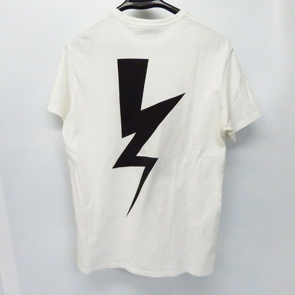 実際に弊社で買取させて頂いたNEIL Barrett/ニールバレット サンダー プリント 半袖 Tシャツ/Sの画像 1枚目