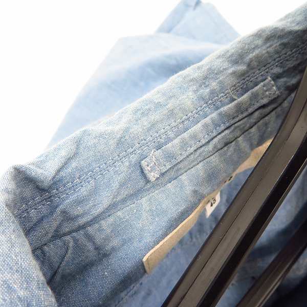 実際に弊社で買取させて頂いたFACTOTUM/ファクトタム 刺繍プリント ハーフスリーブ/半袖ストレッチ ダンガリーシャツ 01060219 Size：48の画像 4枚目